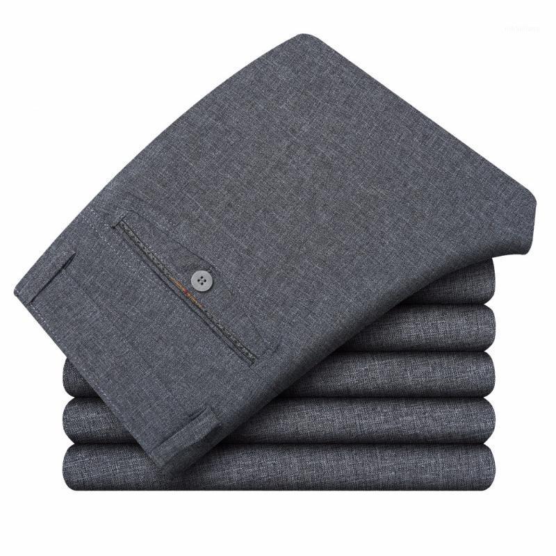 

High Quality Fashion Summer Men Dress Pants Classic Business Plus Size Casual Straight Trousers Suit Pants Men Pantalon Hombre1, Gray