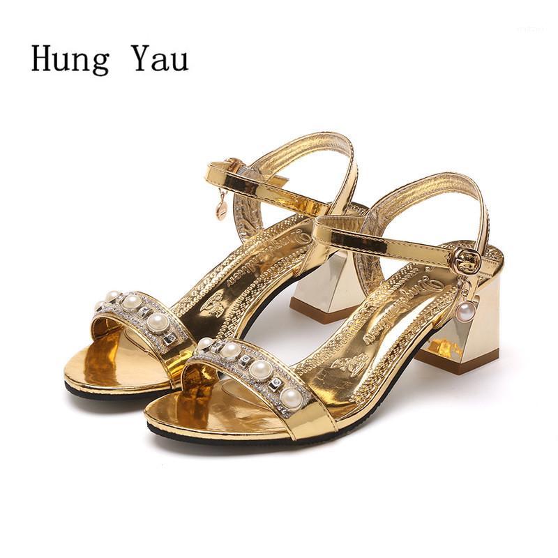

Woman Sandals Shoes 2018 Summer Style Wedges Pumps High Heels Crystal String Bead Buckle Strap Sandals Women Fashion Slippers1, 188 golden