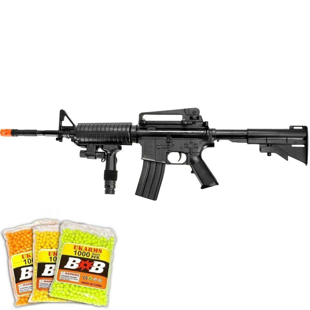 

300 FPS AIRSOFT M4 M16 TACTICAL SPRING RIFLE GUN w/ 3,000 BBs BB & LASER SIGHT