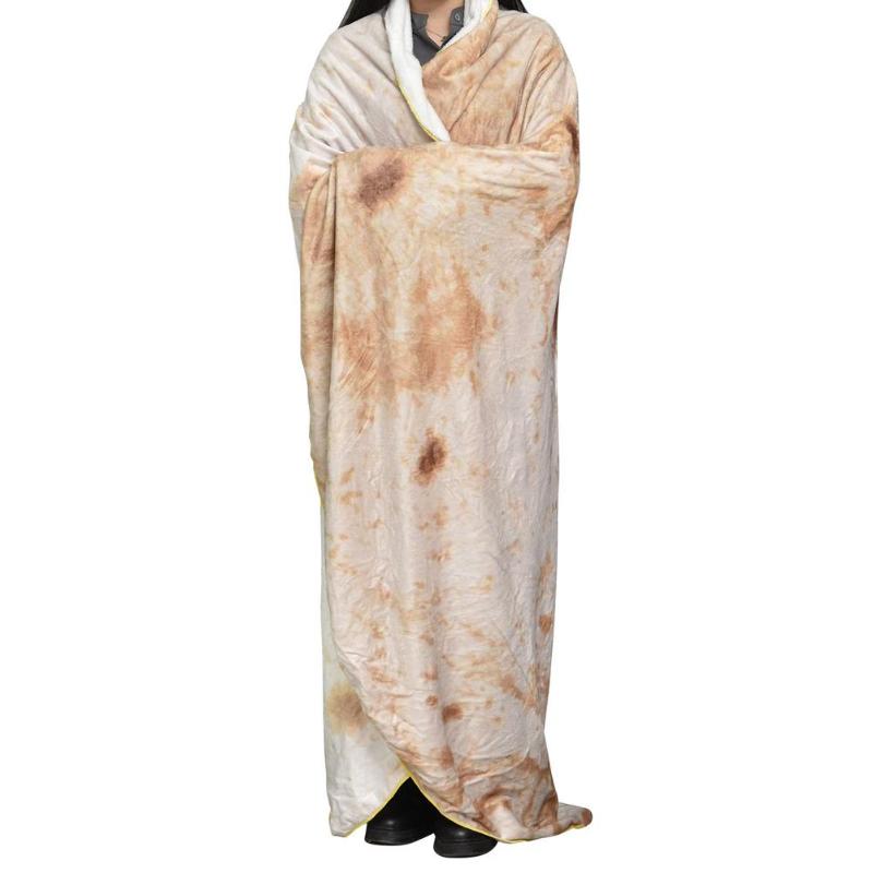 

Funny Realistic Throw Blanket Soft Warm Round Shape Burrito Blankets For Office Family Sofa Bed Drop Shipping