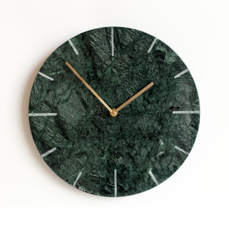 

12 inch Nordic Marble Wall Clock Silent Non-ticking Quartz Decorative Wall Clock Battery Operated - Easy To Read