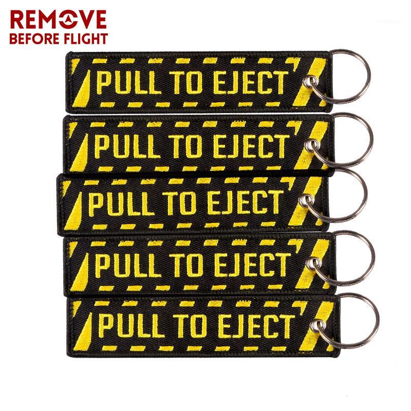 

5 PCS/LOT Keyring Pull To Eject Aviation Gift Keychain Embroidered Key Chain Fashion Car Key Chains Embroidery Fob Keychain1