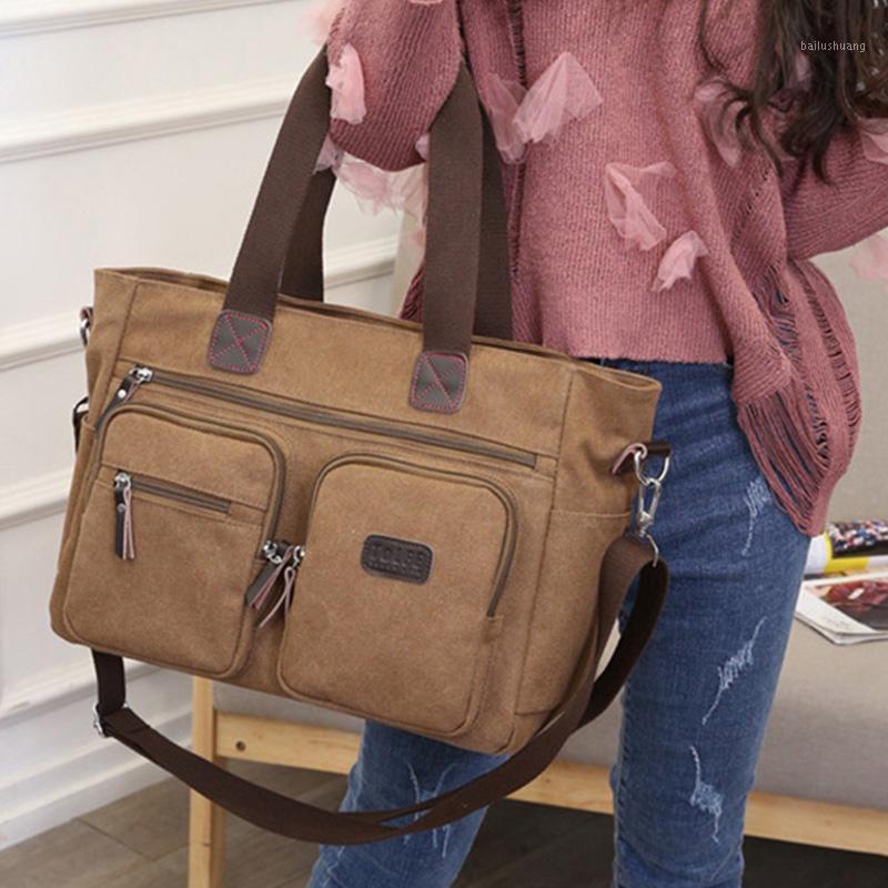 

Men Canvas Briefcase Travel Bags Suitcase Classic Messenger Shoulder Bag Tote Handbag Big Casual Business Laptop Bag XA506F1, Black