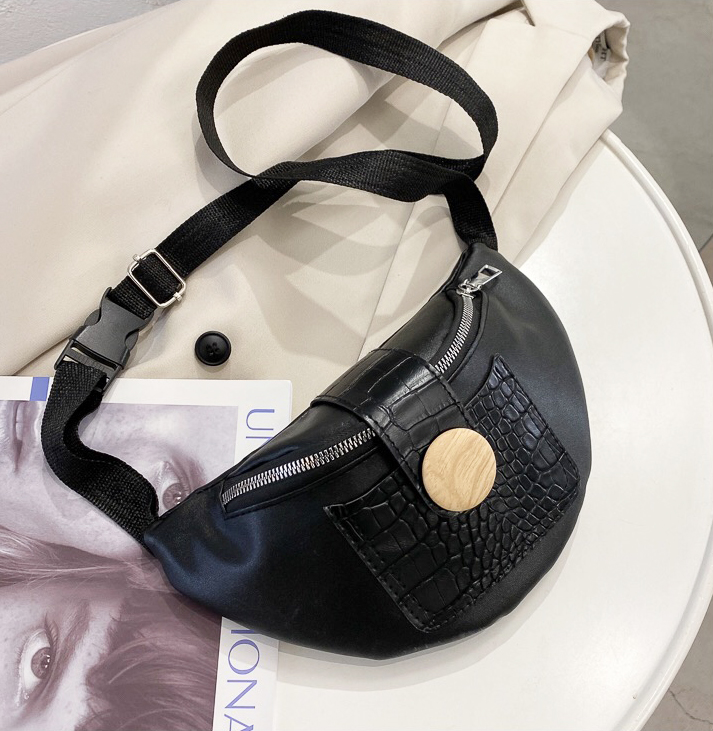 

Women's chest bag The most popular fashionable belt bag, crocodile pattern, sports cycling bag, mini shoulder bag, shopping coin purse, White