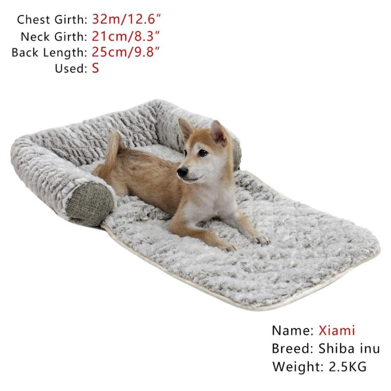 

Kennel Mattress Soft Velvet Cushion Dog Bed Pet Mat Warm Dog Kennel Cat Small Medium-sized House Pet Supplies, As picture