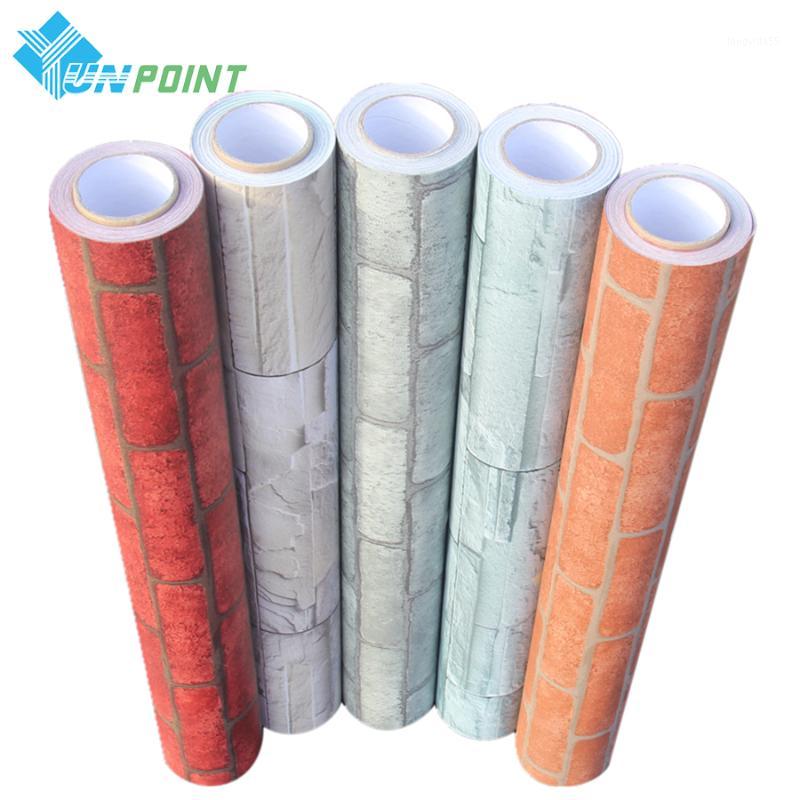 

Waterproof Brick Wallpaper Self-adhesive PVC Removable Decorative Film Living Room Bedroom Bar Cake Shop Background Wall Sticker1, Light yellow