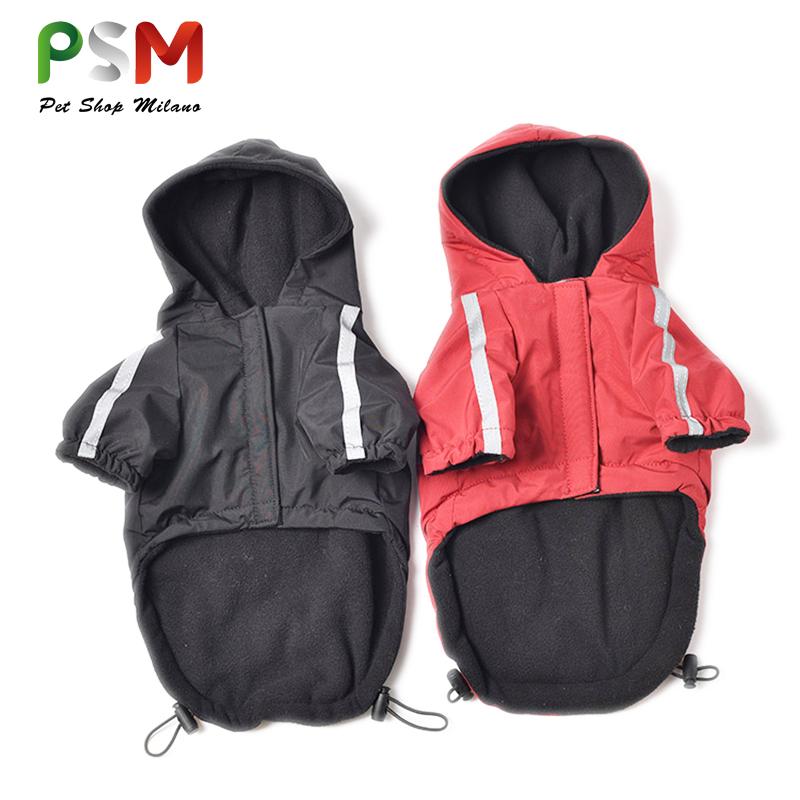 

PSM Polyester Dog Raincoat Waterproof Velvet Hat Winter Dog Clothes Pet Raincoat Jacket Suitable Chihuahua Golden Retriever, Black