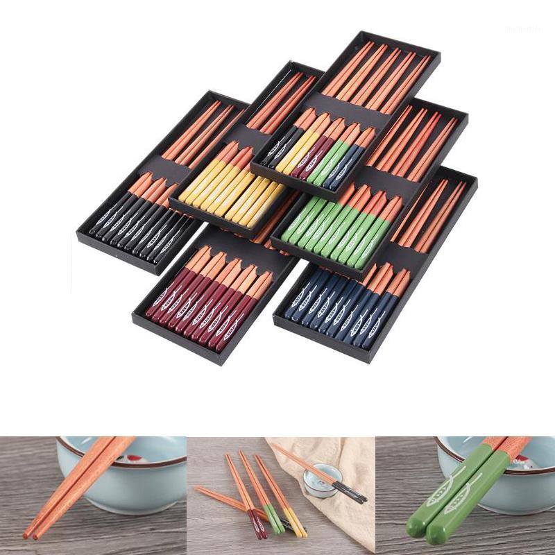 

5 Pairs Handmade Natural Wood Chopsticks Healthy Chinese Carbonization Chop Sticks Reusable Sushi Stick Gift Tableware1