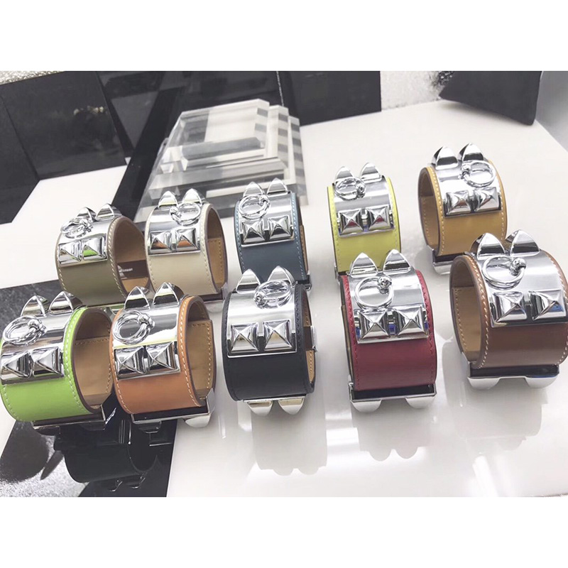 

Hot Selling Jewelry Wholesale H Leather Bracelet Fashion Bracelet Color Real Leather Bangle for Women/men
