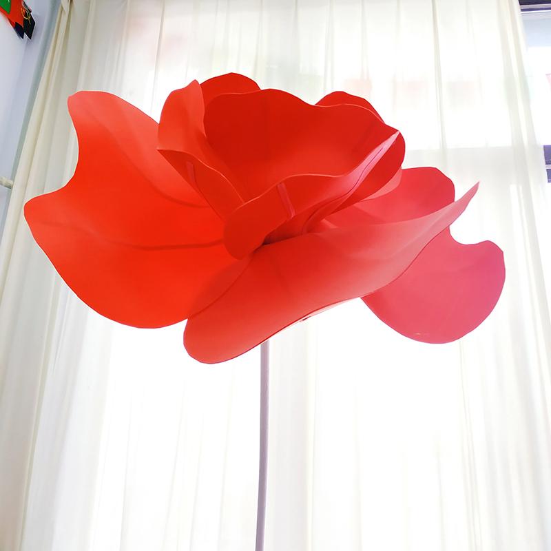 

Large 90cm Foam Poppies Flower Head Wall Hang Artificial PE Flower Display Wedding Home Background Festive Stage Decor, Pink