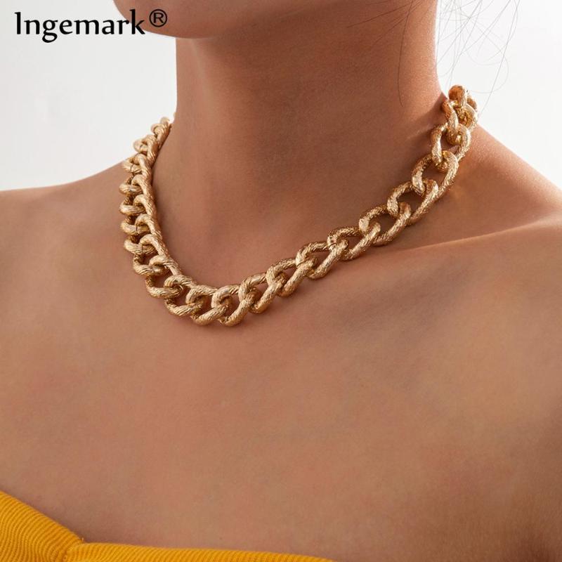 

Vintage Big Cuban Chunky Thick Chain Necklace Women Men High Quality Bamboo Twisted Aluminum Choker Necklace Punk Jewelry Gifts1