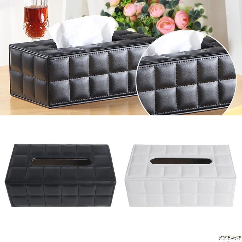 

Napkin Paper Cover Rectangle Case Room Kitchen Car PU Leather Tissue Box Holder Home Car Napkins Holder Home Organizer Decor-Y21
