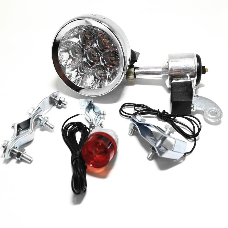 

Bike LED lights motorized Taillight Headlight Kit Bicycle Friction Generator Dynamo Bike Head Tail Light LED Lamp MTB retro