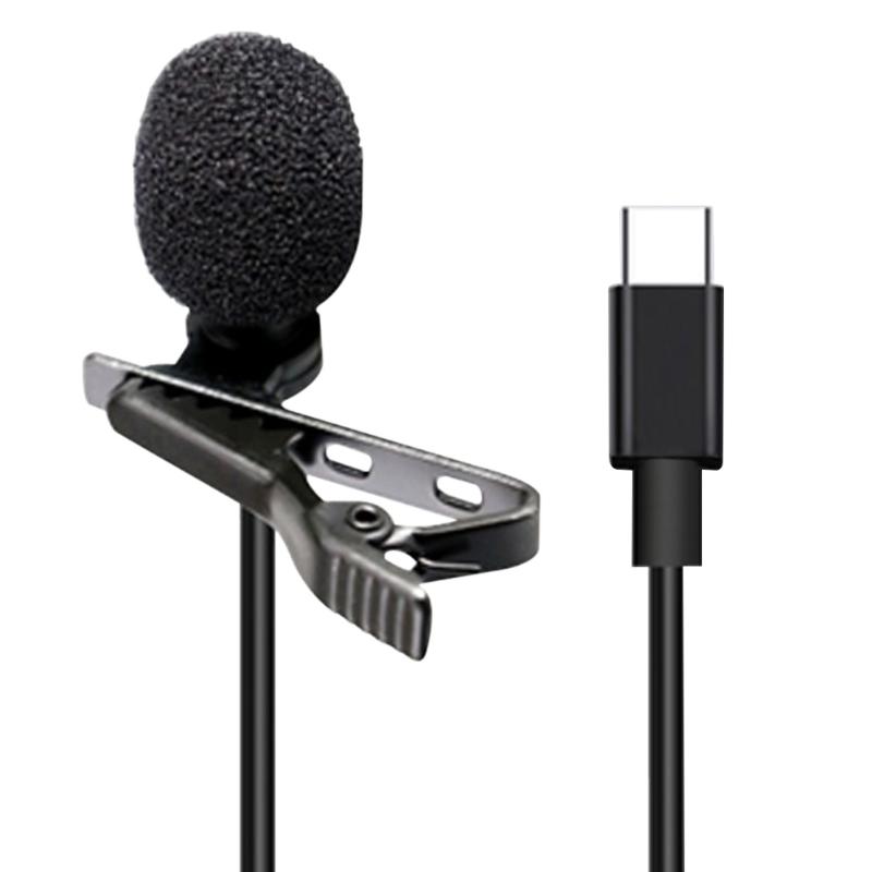 

3.5mm Type C For Computer Wired Portable Clip On Omnidirectional Lapel Lavalier Microphone Audio Laptop Smartphone Interviews