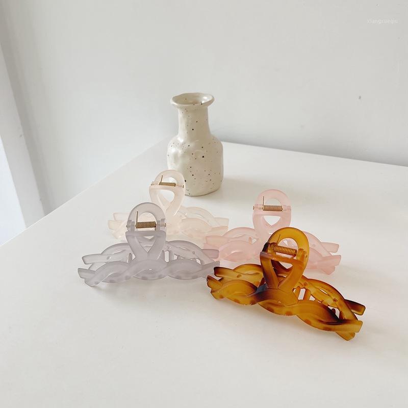 

Hair Clips & Barrettes 2022 Candy Color Frosted Acrylic Claw For Women Fashion Blue Clamps Accessories Gift, Golden;silver