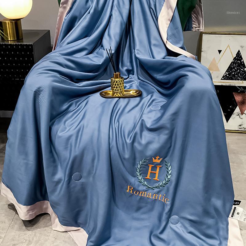 

LISM Tencel Washed Silk Quilt Smooth Blankets Silk Comforter Duvet  Queen Summer Air Condition Breathable Delicate1