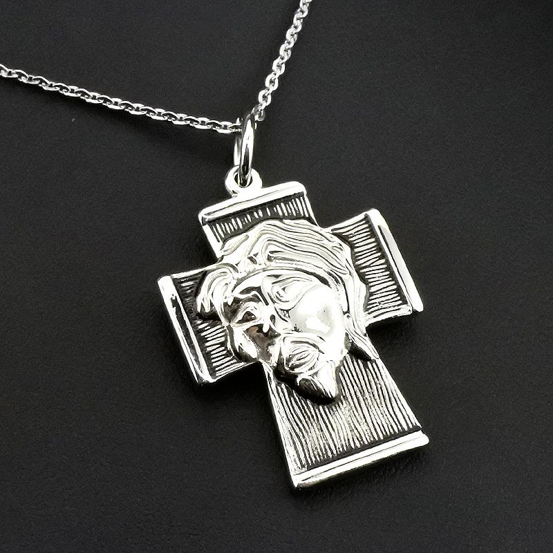 

AMUMIU Jesus Cross Face Stainless Steel Necklace Pendant For Men Women Jewelry Wholesale Drop Shipping HZP223