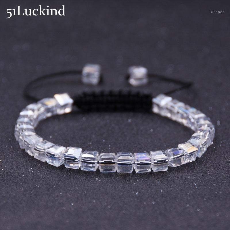 

Charm Bracelets Fashion Hand Braided Rope Chain Bracelet Luxury Geometric Square Crystal Braslet For Women Grils Handmade Jewelry Bileklik1