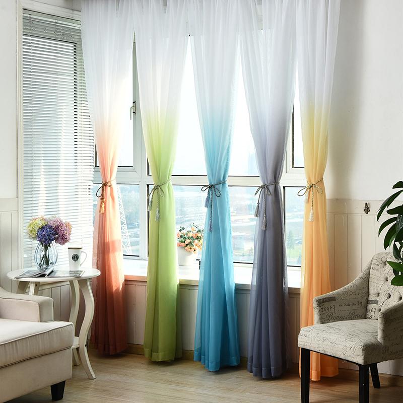 

Printed Kitchen Tulle Curtains 3d Decorations Window Treatments American Living Room Divider Sheer Voile curtain Single Panel, 01