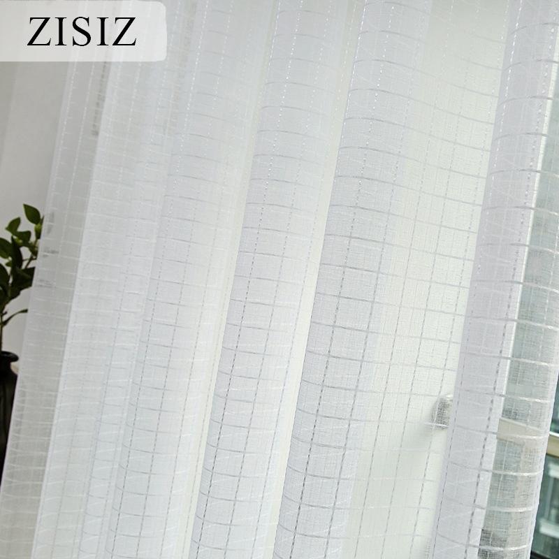 

ZISIZ European White Tulle Curtains for Bedroom Window Curtains for Living room Kitchen Balcony Transparent Sheer Curtain Custom