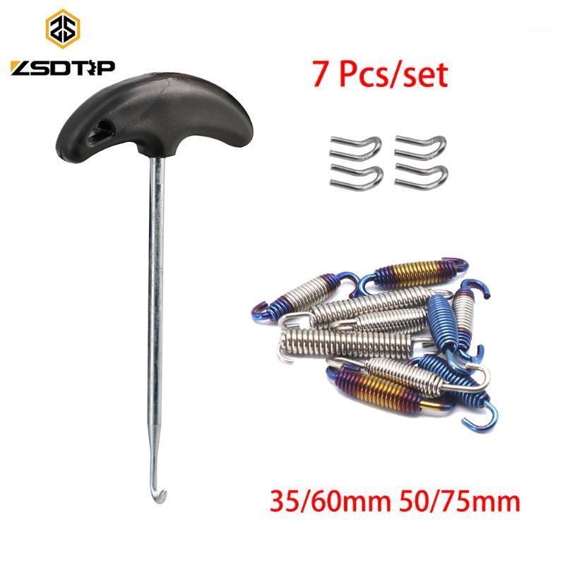 

ZSDTRP 7Pcs/set Motorcycle Exhaust Pipe Muffler Mounting Spring Hooks Stainless Steel For Muffler 51MM 61MM Link Pipes Spring1