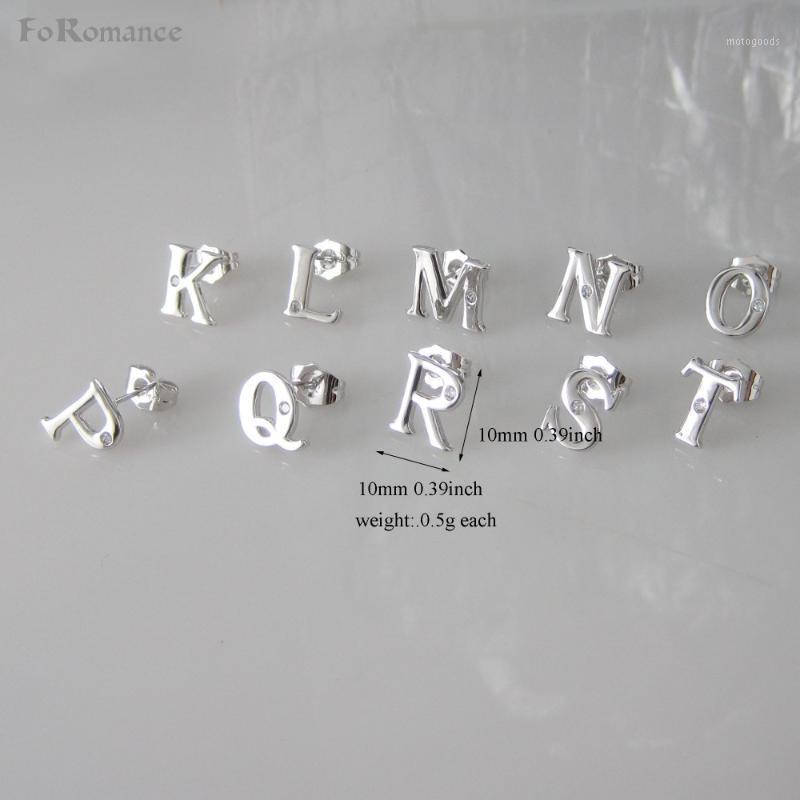 

MIN ORDER 10$ CAN MIX /STUD LETTERS INITIAL LETTER K L M N O P Q R S T 0.39*0.39" WHITE GOLD COLOR GP CZ STONE PLAIN EARRING1