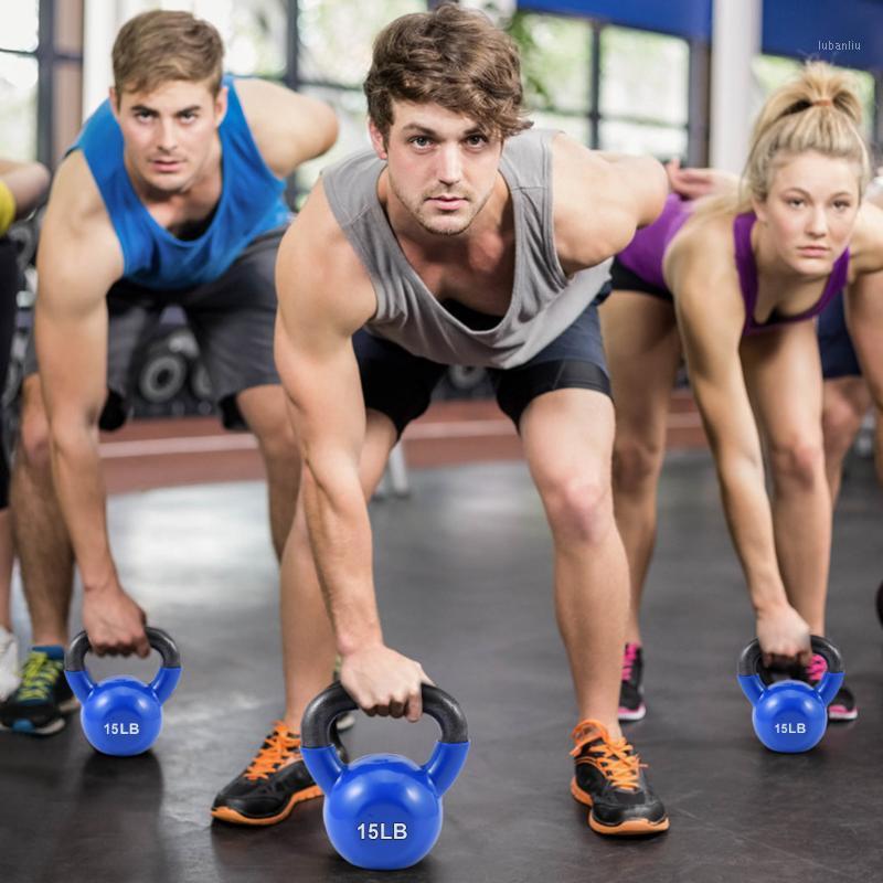 

US STORE Solid Iron Kettlebells Vinyl Coated Kettlebells Exercise Kettlebell,weight Training Equipment Workout Equipment Gear1, Beige