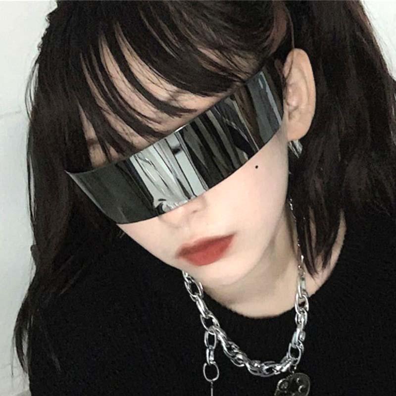 

Sunglasses Future Warrior Rimless Retro One Piece Sun Glasses Punk UV Protection Eyewear Vintage Gothic Steampunk Party Goggles