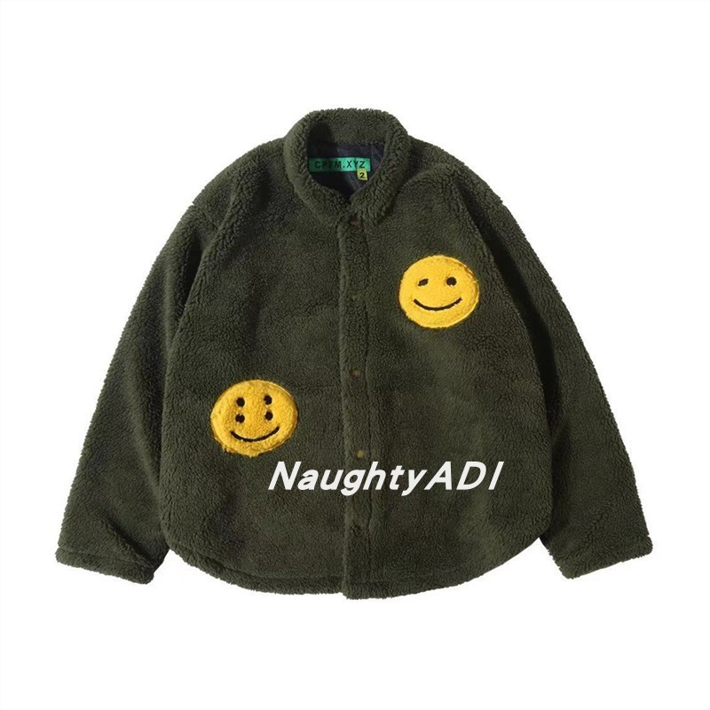 

cp x human made cashmere fleece kfidong same smiley face jacket, Red