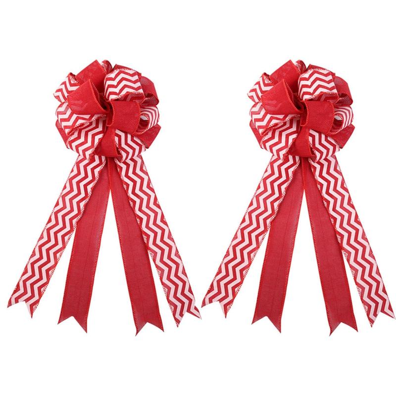 

2 Packs Christmas Tree Topper Bow Red Topper Bow Decoration for Indoor Outdoor Christmas Party