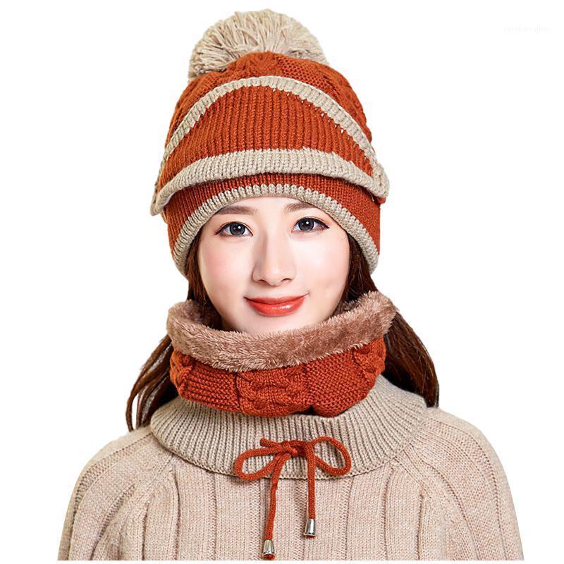 

Beanie/Skull Caps 3PCS Womens Winter Scarf Set Outdoor Comfortable Windproof Warm With Filter Thickend Knitted Hat Face Cover Hat1, 02