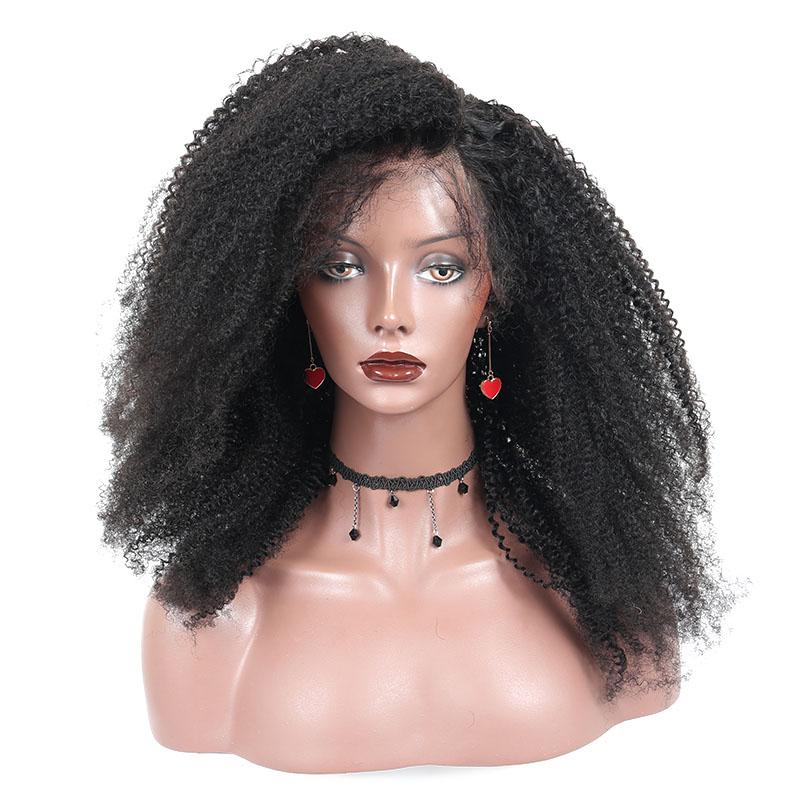 

250 Density Mongolian Afro Kinky Curly Lace Front Human Hair Wigs 4B 4C Human Hair 13x4 Lace Frontal Bob Cut Closure YouMay Remy, As pic