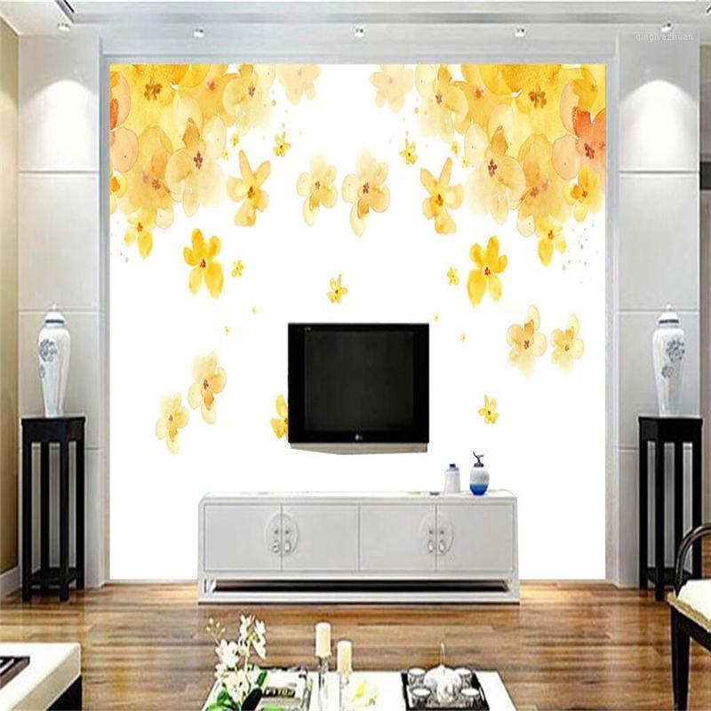 

Creative Custom Wallpapers for Walls 3D Photo Wallpapers for Bedroom Living Room Luxury Wall Murals Golden Flower Home Decration1, As shown