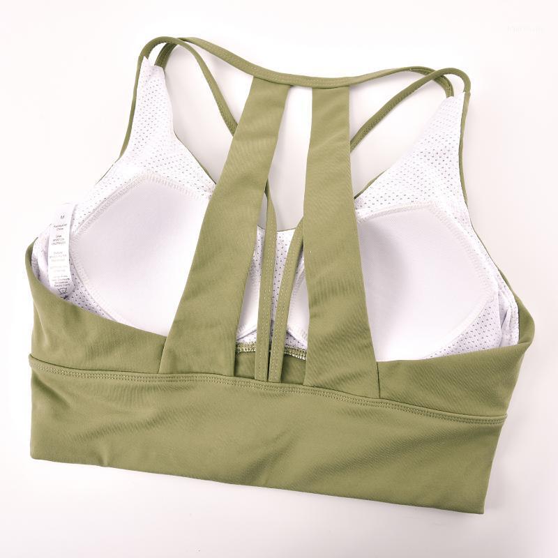 

Sports Wear For Women Gym Backless Bra Top Fixed Cup Solid Push Up Yoga Gym Underwear Workout Female Bralette1, Black