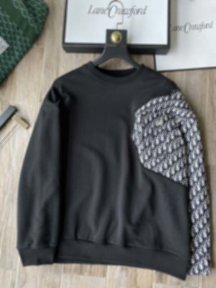 

mens designer Autumn Winter Sweaters Jacquard sleeve Splicing casual high quality fashion men women wild top, Black