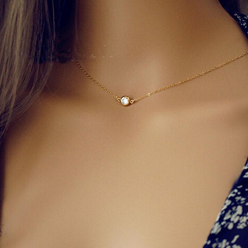 

Imixlot Crystal Backdrop Necklace Back Chain Gold Color Backless Pendant Necklace