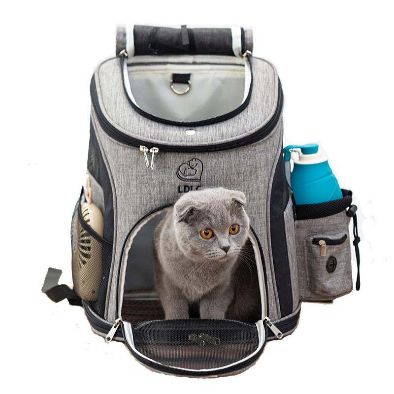 

Dog Bag Breathable Dog Foldable Pet Carrier Backpack Large Capacity Cat Outdoor Travel Carrying Bag Portable Zipper Mesh
