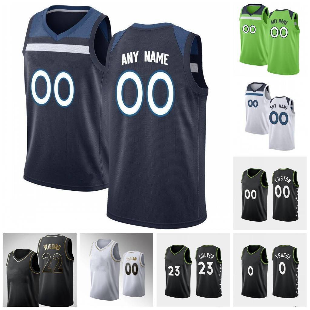 

Custom McLaughlin Nowell Jaylen Reid Naz Towns Karl-Anthony Jersey, Black