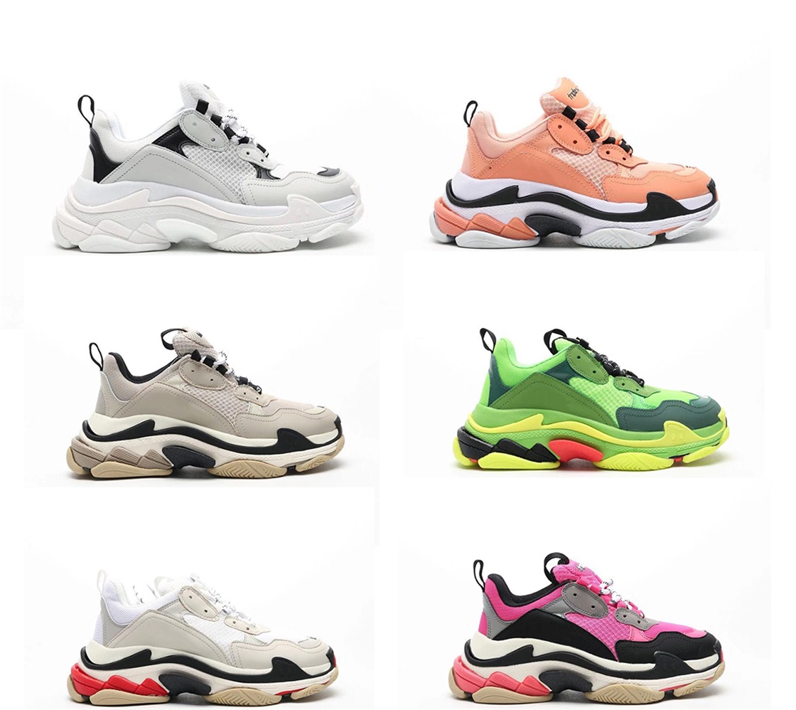 

2022 Designer Running Shoes Old Dad Sneakers Triple S Casual Shoes 17FW Paris Platform Fashion Grey White Black Luxury Trainers Muti-color Top Quality Men Women 35-45, Color 33