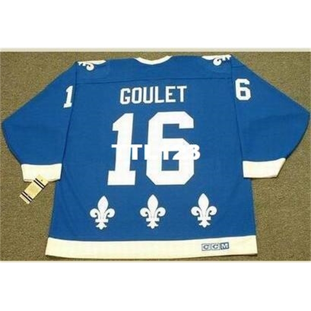 

740 #16 MICHEL GOULET Quebec Nordiques 1988 CCM Vintage T Home Hockey Jersey or custom any name or number retro Jersey, White