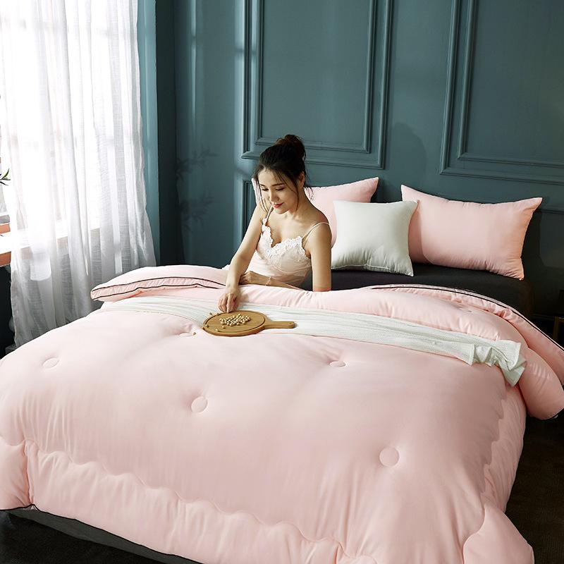 

High quality Soy fiber Winter Thick warm quilts bedding comforter students Adults soft duvet with filling quilts pure color, Type 6