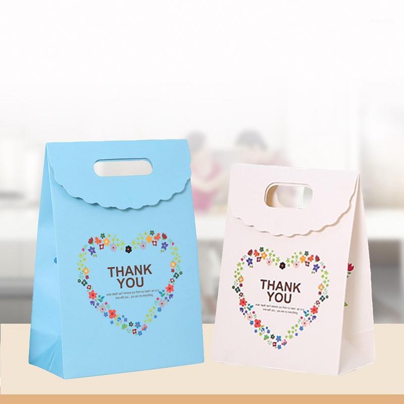 

Thank You Paper Bag Hand Held Gift Box Flowers Heart Handmade Cookies Candy Box Storage Pouch For Festival Party Wedding1