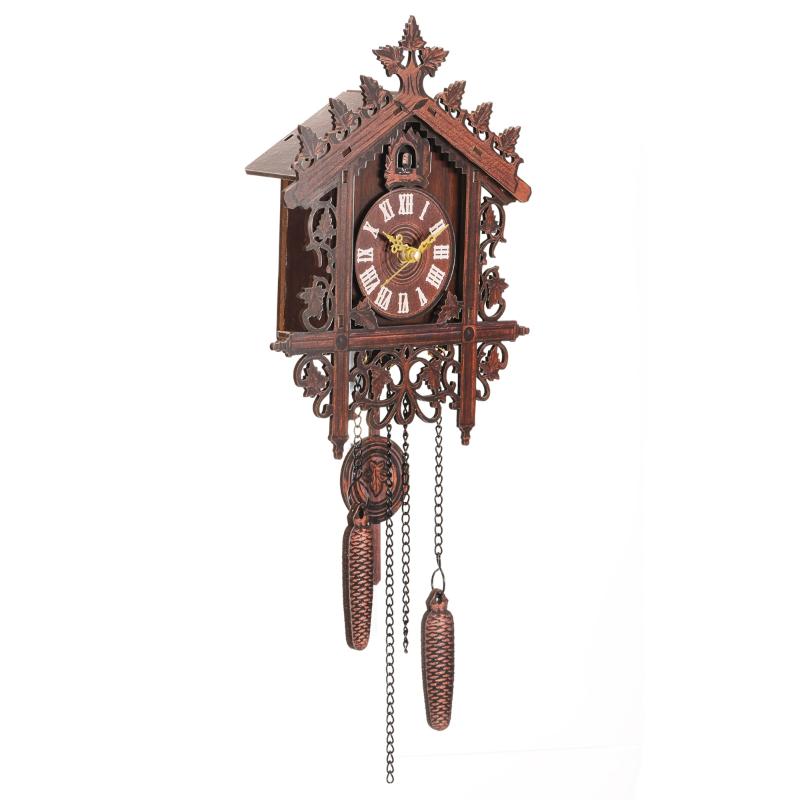 

Retro Style Wooden Cuckoo Wall Clock Art Wall Mounted Cuckoo Clock Roman Numeral Handcraft Vintage Home Decor