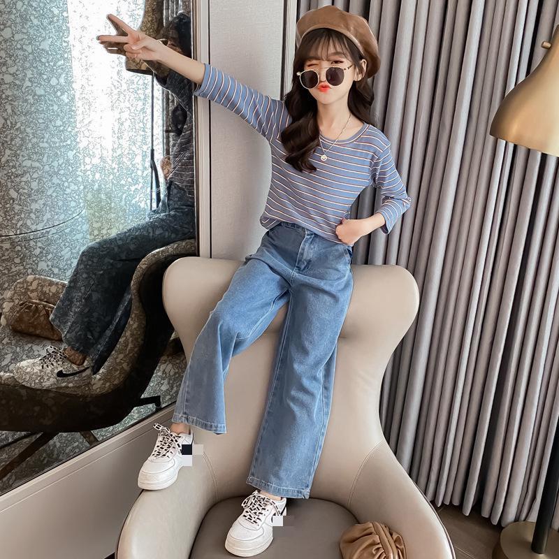 

Teenager Girls Clothing Set Winter Teen School Girls Sport Suit Striped Shirt Pant Kids Tracksuit Clothes 10 12 13 14 Year, Striped clothes set