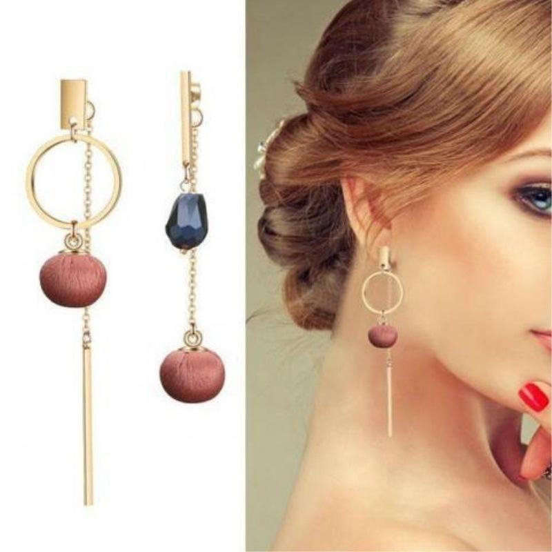 

Dangle & Chandelier Brincos Zinc Alloy Geometric Women 2021 Rushed Offer Aretes Oorbellen Cloth Hollow Long Tassel Asymmetric Earrings Whole
