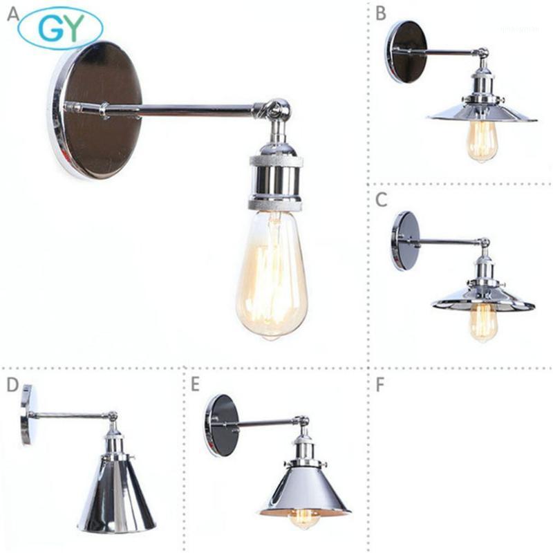 

Chrome Finish Vintage Industrial Wall Light Loft Metal E27 Wall Sconce Retro Deco Stair Hallway Balcony Bathroom Vanity Lighting1