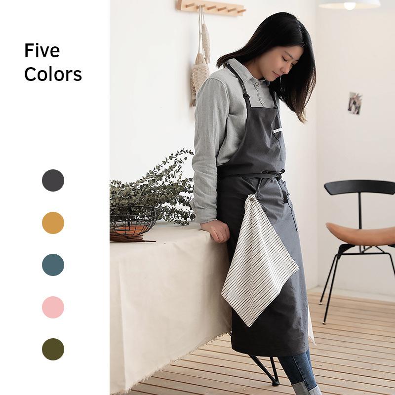 

Adults Apron, Striped Adjustable Sleeveless Housekeeping Apron with Hand Towel for Women Men Chef Cafe Shop BBQ Hairdresser Bibs