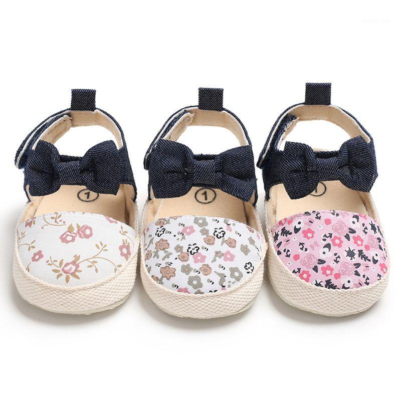 

Drop Ship. Lovely Flower Print Bow Canvas Baby Shoes Summer Soft Sole First Walkers Party Princess Girl Shoe1