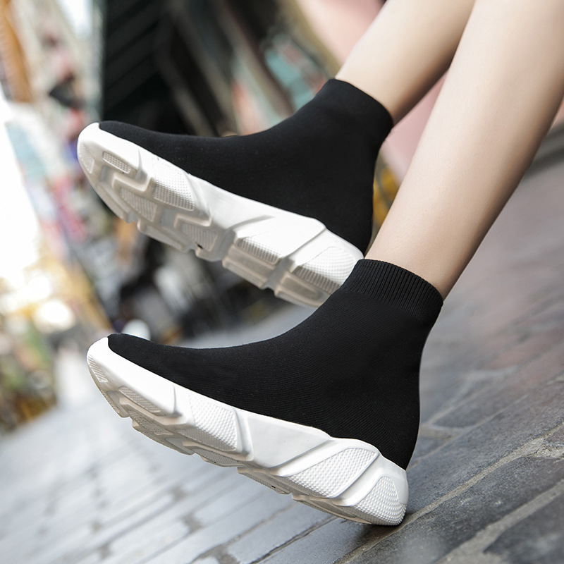 

luxurys designers shoes brand socks shoes breathable high-women shoes flats fashion sneakers stretch fabric casual sl, Black
