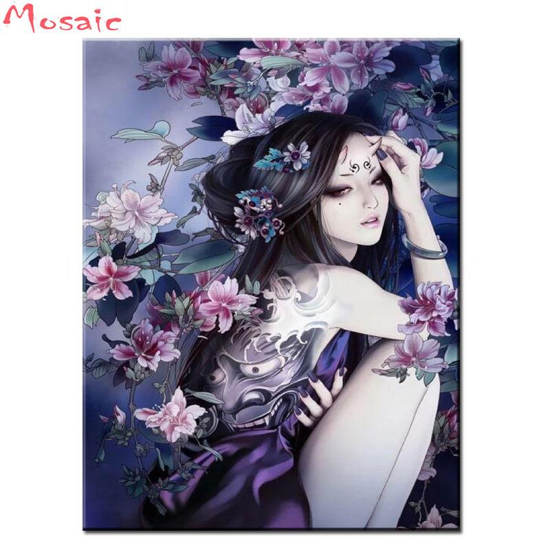 

5d diy diamond painting sale purple woman rhinestone embroidery decor mosaic diamond art Anime fairy full square/round drill
